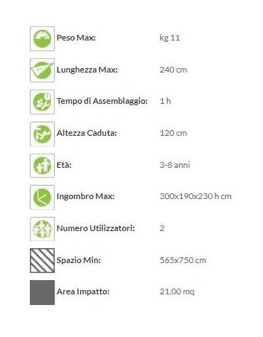 Altalena in legno 2 posti, trave in acciaio zincato verniciato - sedili orsetto / gabbia - adatta ai diversamente abili