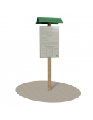 Cartello con paletto in legno - Inizio percorso fitness - cm 70x30x215h