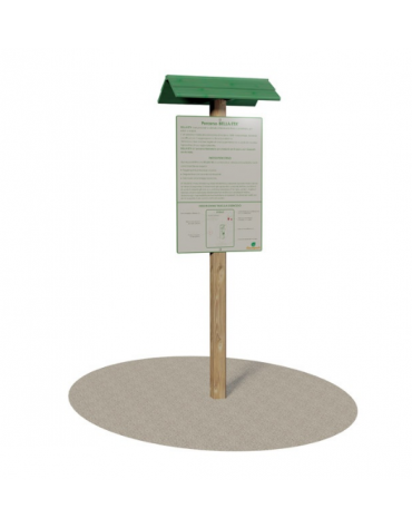 Cartello con paletto in legno - Inizio percorso fitness - cm 70x30x215h