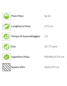 Attrezzo Soft Fitness in legno per movimento gambe e spalle - cm 90x90x215h