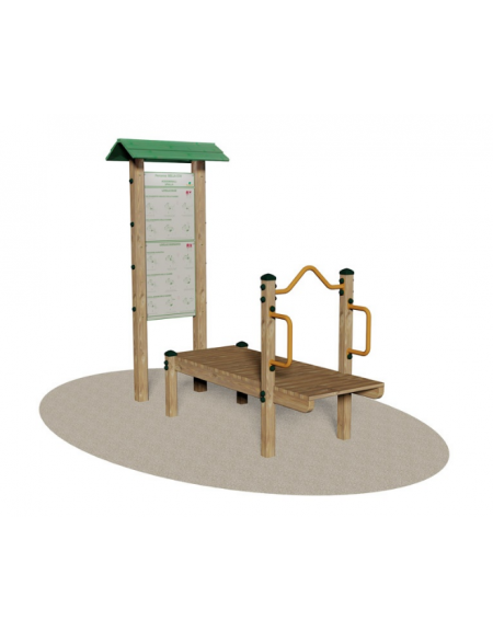 Attrezzo Soft Fitness in legno - Panca multifunzione orizzontale plus - cm 90x250x215h