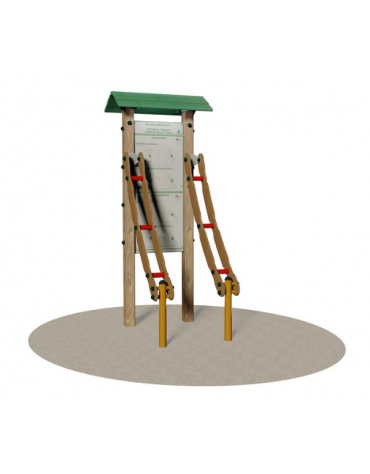 Attrezzo Soft Fitness in legno per flessioni in appoggio - cm 90x125x215h