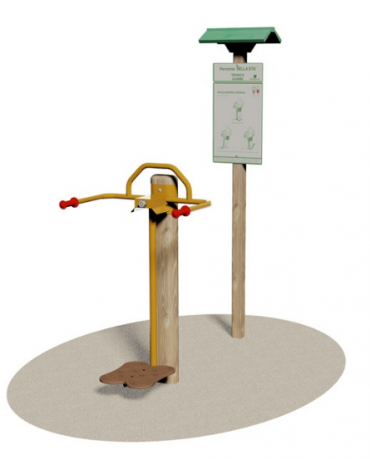 Attrezzo Soft Fitness in legno per oscillazione del tronco - cm 71x165x205h