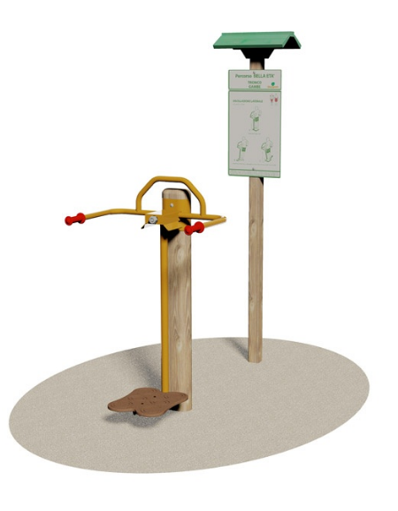Attrezzo Soft Fitness in legno per oscillazione del tronco - cm 71x165x205h