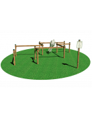 Stazione Ciclocross - Chicane - in legno di pino nordico - cm 575x560x108 h