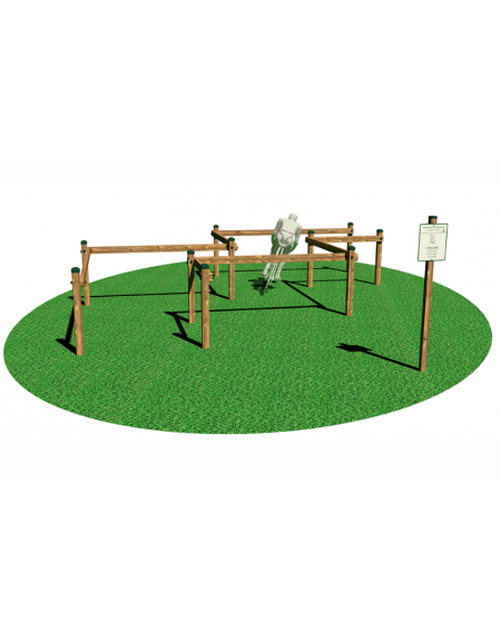 Stazione Ciclocross - Chicane - in legno di pino nordico - cm 575x560x108 h