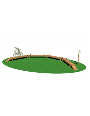 Stazione Ciclocross - Curva sopraelevata - in legno di pino nordico - cm 965x450x45h