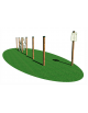 Stazione Ciclocross - Slalom H 150 - in legno di pino nordico - cm 960x9x150h