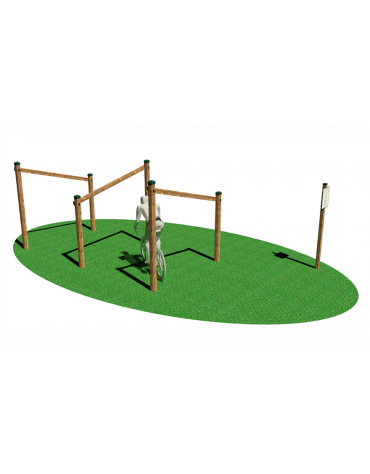 Stazione Ciclocross - Labirinto - in legno di pino nordico - cm 414x215x200h