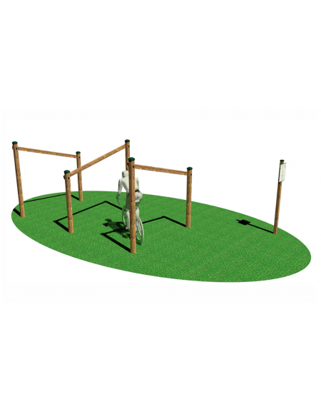 Stazione Ciclocross - Labirinto - in legno di pino nordico - cm 414x215x200h