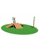 Stazione Ciclocross - Incrocio - in legno di pino nordico - cm 360x355x55h