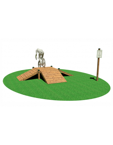 Stazione Ciclocross - Incrocio - in legno di pino nordico - cm 360x355x55h