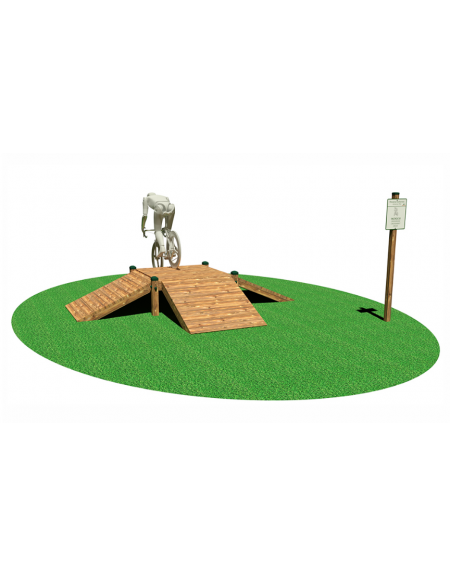 Stazione Ciclocross - Incrocio - in legno di pino nordico - cm 360x355x55h