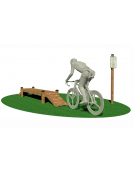 Stazione Ciclocross - Passaggio di Equilibrio - in legno di pino nordico - cm 417x68x45h