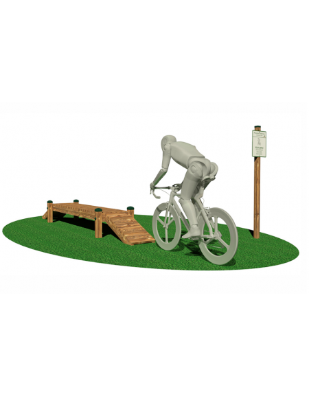 Stazione Ciclocross - Passaggio di Equilibrio - in legno di pino nordico - cm 417x68x45h