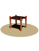Pedana piccola salto per cani, in legno di pino nordico e pedana antiscivolo in multistrato - cm 64x64x70h