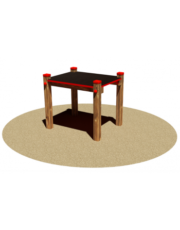 Pedana piccola salto per cani, in legno di pino nordico e pedana antiscivolo in multistrato - cm 64x64x70h