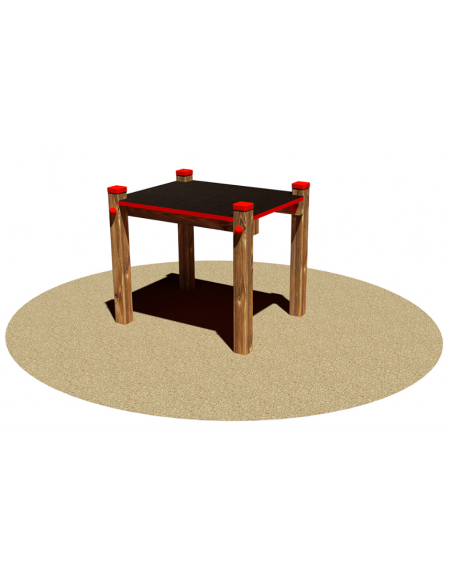 Pedana piccola salto per cani, in legno di pino nordico e pedana antiscivolo in multistrato - cm 64x64x70h