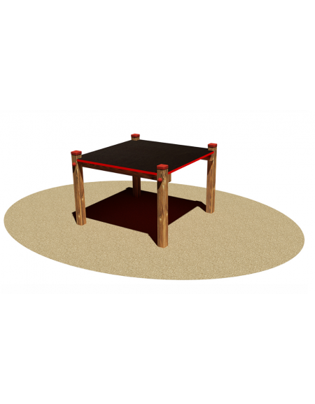Pedana grande salto per cani, in legno di pino nordico e pedana antiscivolo in multistrato - cm 100x100x70h