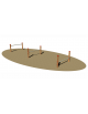 Superamento ostacoli per cani, in legno di pino nordico e barre orizzontali in acciaio - cm 525 x 134 x 70h