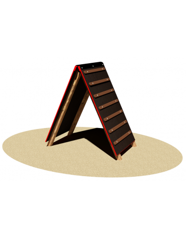 Piramide sali e scendi per cani, in multistrato di betulla e montanti in legno di pino - cm 145x82x145h