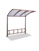 Pensilina con portabici a 5 posti, struttura in acciaio tetto in policarbonato - colore CORTEN - cm 225x175x234h