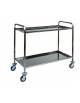 Carrello di servizio inox AISI 304 con struttura tubolare - 2 piani stampati - cm 128x70x94h - Portata kg 100