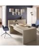 Scrivania direzionale lineare con fianco legno e gonna - spessore mm 38 - cm 180x90x74h