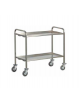 Carrello di servizio in acciaio inox trasporto pesante 2 piani - Portata complessiva Kg 200 - cm 92x67x98h