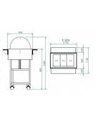 Carrello di servizio -5°C +5°C in legno multistrato con cupola, , 3xGN1/1, colore bianco - cm 111x112x125h