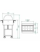 Carrello refrigerato in legno con cupola - Temperatura +2° / +10°C - Colore Bianco - 4xGN1/1 - cm 148x112x125h