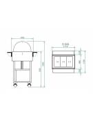 Carrello caldo bagnomaria in legno con cupola - Temp. +30/+90°C - 3xGN1/1 - colori Noce, Wengè, Carbon, Cenere - cm 111x112x125h