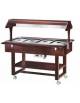 Carrello caldo bagnomaria in legno, Temperatura +30 / +90°C - 4xGN1/1 - colore Wengè - cm 148x112x141h