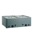 Tavola calda da banco inox bagnomaria - Temperature differenziate - capacità 1 bacinelle GN1/1 - cm 33x54x22h