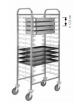 Carrello portateglie in acciaio inox - capacità 15 teglie 60×40 cm e bacinelle GN1/1 6,5h - cm 67x46x153h