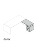 Allungo Dx/Sx con cassettiera 3 cassetti per linea special- cm 100x60x74h