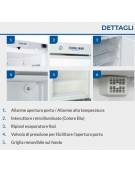 Armadio refrigerato negativo bianco con interno in ABS - 7 ripiani evaporatore fissi - mm 595x640x1840h