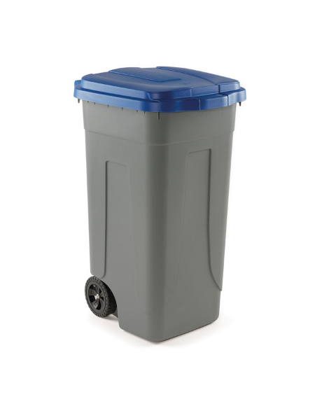 Pattumiera in polietilene per raccolta differenziata 80 lt – coperchio colorato Blu - cm 54x49x85h