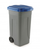 Pattumiera in polietilene per raccolta differenziata 80 lt – coperchio colorato Blu - cm 54x49x85h