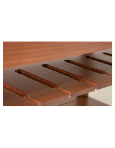 Carrell odi servizio in legno tinto mogano - cassetto posate e portabicchieri - cm 120x55x91h