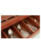 Carrell odi servizio in legno tinto mogano - cassetto posate e portabicchieri - cm 120x55x91h