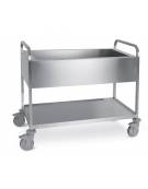 Carrello inox con vasca stagna e rubinetto - capacità 3 x GN1/1 - piano inferiore - cm 117x63x94H