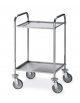 Carrello inox AISI 304 con 2 piani asportabili a vasca da cm 87x44 - Portata totale Kg 60 - cm 98x51x91h