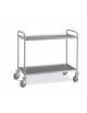 Carrello in acciaio inox AISI 201 - 2 ripiani stampati da cm 100x50 - Portata totale Kg 80 - cm 109x59x94h