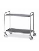 Carrello in acciaio inox AISI 304 con 2 ripiani stampati saldati da cm 120x60 - Portata Kg 150 - cm 129x69x95h