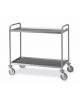 Carrello in acciaio inox AISI 304 con 2 ripiani stampati saldati da cm 120x60 - Portata Kg 150 - cm 129x69x95h