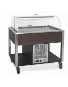 Carrello refrigerante con cupola e griglie asolate - colore Nero - 2 x GN 1/1 - cm 80x68x120h