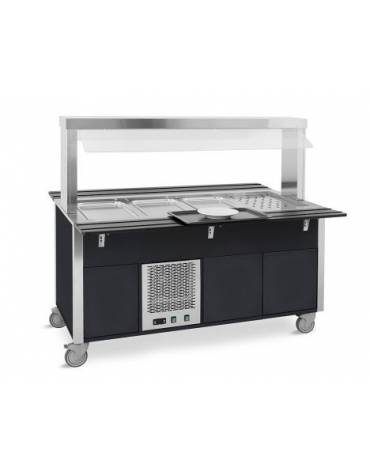 Carrello refrigerante armadiato, con parafiato fisso - colore Nero o RAL - 5xGN 1/1 - cm 193x68x144h