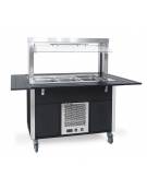 Carrello buffet armadiato refrigerato, con parafiato mobile - 5x1/1 GN - colore Nero o RAL - cm 193x68x144h