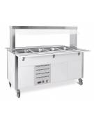 Carrello armadiato buffet termico con parafiato fisso - 5x1/1 GN - colore Rovere - cm 193x68x144h